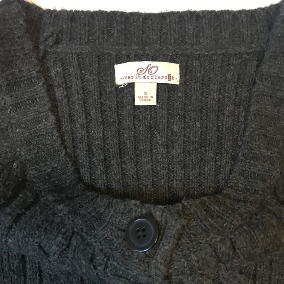 Wool blend Gray Cable Cardigan - Picture 4 of 8